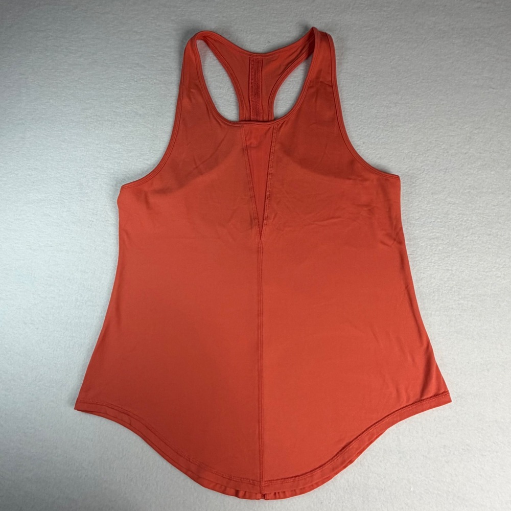 Zyia Active Womens XL Coral Orange Racerback Mesh Detail Curved Hem Tank Top